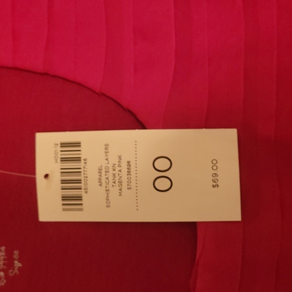 By Chicos Ruffle Front Tank,  back solid, size 00, Chicos size chart XS/2) - Picture 2 of 8